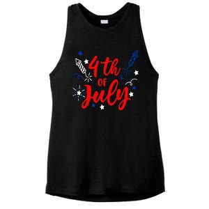 4th Of July Independence Day Celebration Ladies PosiCharge Tri-Blend Wicking Tank