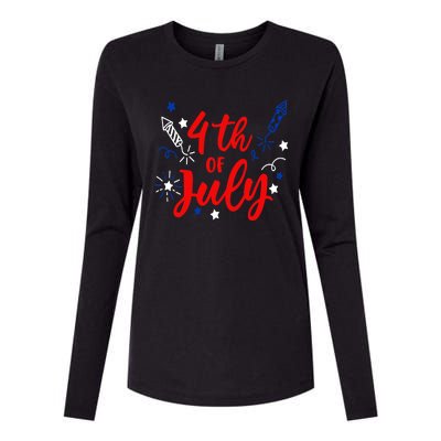 4th Of July Independence Day Celebration Womens Cotton Relaxed Long Sleeve T-Shirt