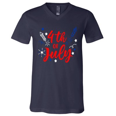 4th Of July Independence Day Celebration V-Neck T-Shirt