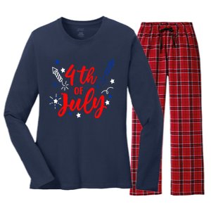 4th Of July Independence Day Celebration Women's Long Sleeve Flannel Pajama Set 