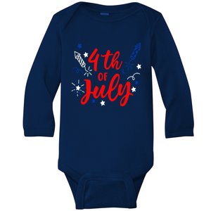 4th Of July Independence Day Celebration Baby Long Sleeve Bodysuit