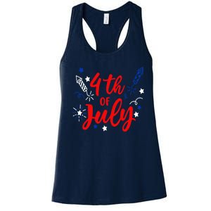 4th Of July Independence Day Celebration Women's Racerback Tank