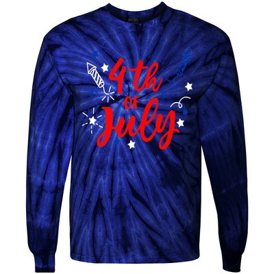 4th Of July Independence Day Celebration Tie-Dye Long Sleeve Shirt