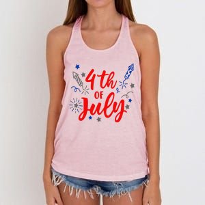 4th Of July Independence Day Celebration Women's Knotted Racerback Tank