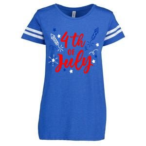 4th Of July Independence Day Celebration Enza Ladies Jersey Football T-Shirt