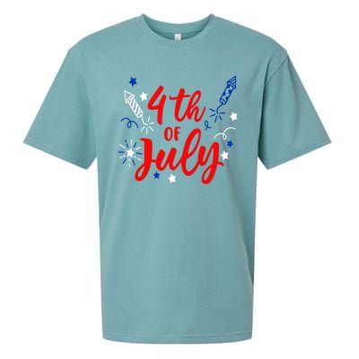 4th Of July Independence Day Celebration Sueded Cloud Jersey T-Shirt