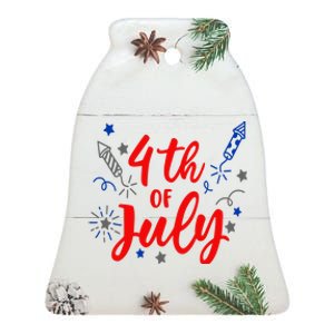 4th Of July Independence Day Celebration Ceramic Bell Ornament