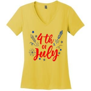 4th Of July Independence Day Celebration Women's V-Neck T-Shirt