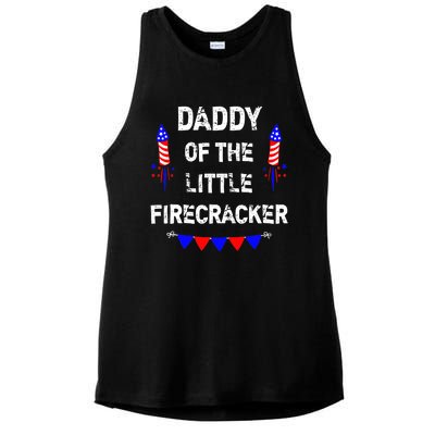 4th of July Birthday - Dad Daddy Of The Little Firecracker Ladies PosiCharge Tri-Blend Wicking Tank