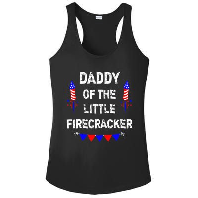 4th of July Birthday - Dad Daddy Of The Little Firecracker Ladies PosiCharge Competitor Racerback Tank