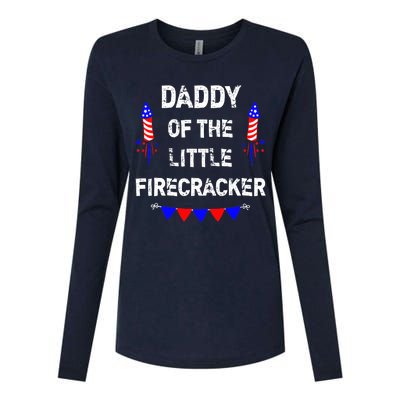 4th of July Birthday - Dad Daddy Of The Little Firecracker Womens Cotton Relaxed Long Sleeve T-Shirt