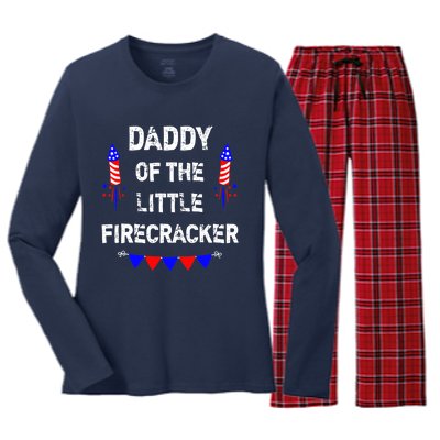 4th of July Birthday - Dad Daddy Of The Little Firecracker Women's Long Sleeve Flannel Pajama Set 