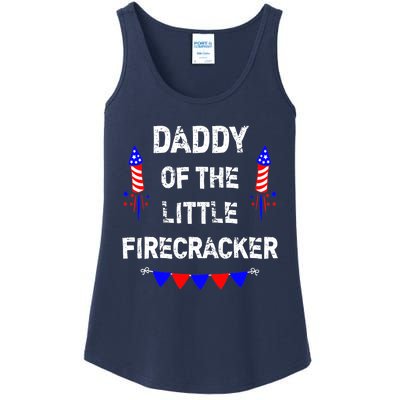 4th of July Birthday - Dad Daddy Of The Little Firecracker Ladies Essential Tank