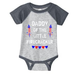 4th of July Birthday - Dad Daddy Of The Little Firecracker Infant Baby Jersey Bodysuit