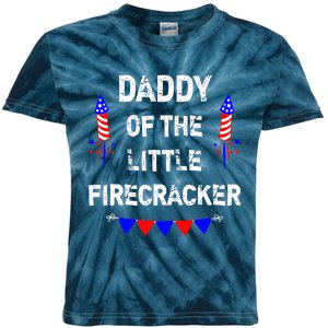 4th of July Birthday - Dad Daddy Of The Little Firecracker Kids Tie-Dye T-Shirt