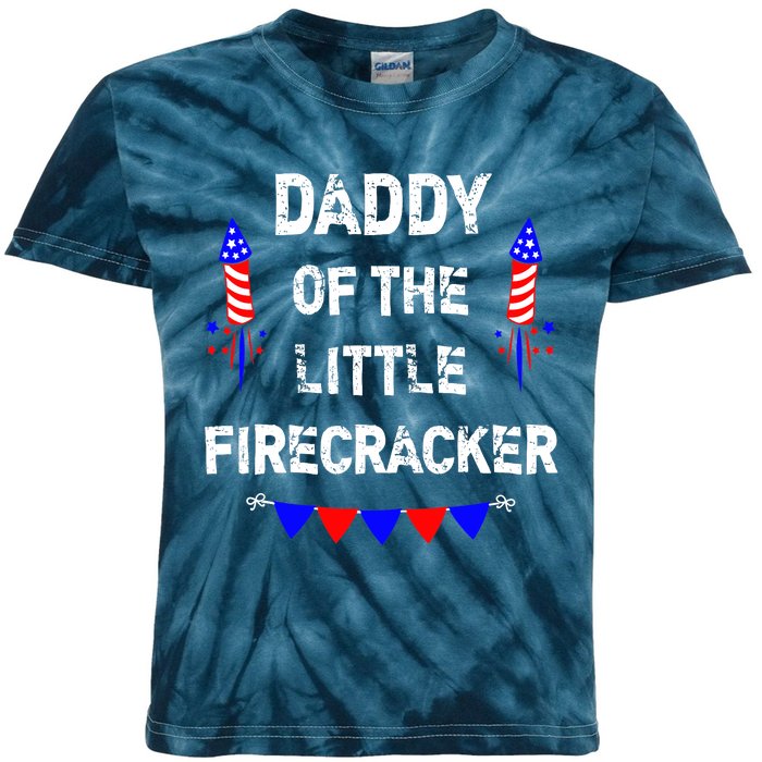 4th of July Birthday - Dad Daddy Of The Little Firecracker Kids Tie-Dye T-Shirt