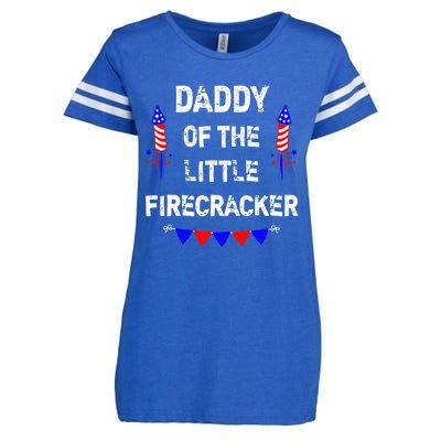 4th of July Birthday - Dad Daddy Of The Little Firecracker Enza Ladies Jersey Football T-Shirt