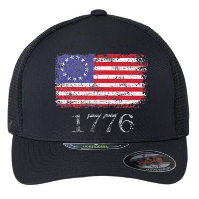 4th Of July American Flag Betsy Ross 1776 Flexfit Unipanel Trucker Cap
