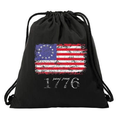 4th Of July American Flag Betsy Ross 1776 Drawstring Bag