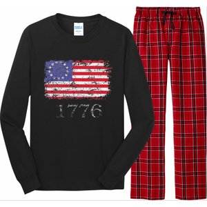 4th Of July American Flag Betsy Ross 1776 Long Sleeve Pajama Set