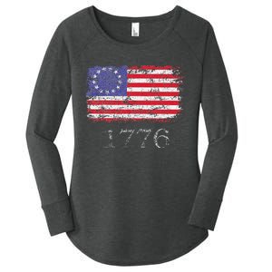 4th Of July American Flag Betsy Ross 1776 Women's Perfect Tri Tunic Long Sleeve Shirt