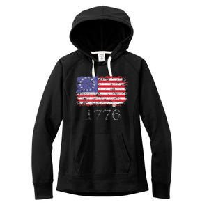 4th Of July American Flag Betsy Ross 1776 Women's Fleece Hoodie