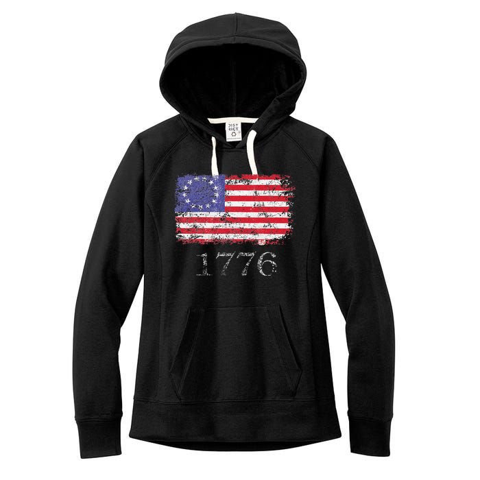 4th Of July American Flag Betsy Ross 1776 Women's Fleece Hoodie