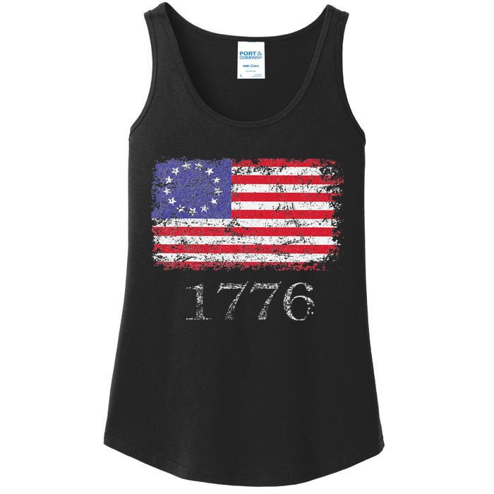 4th Of July American Flag Betsy Ross 1776 Ladies Essential Tank