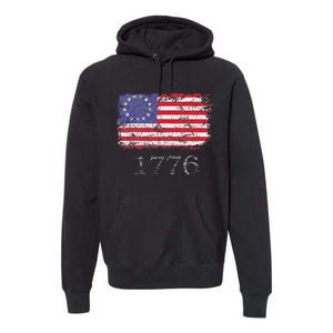 4th Of July American Flag Betsy Ross 1776 Premium Hoodie