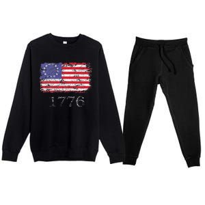 4th Of July American Flag Betsy Ross 1776 Premium Crewneck Sweatsuit Set