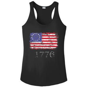 4th Of July American Flag Betsy Ross 1776 Ladies PosiCharge Competitor Racerback Tank