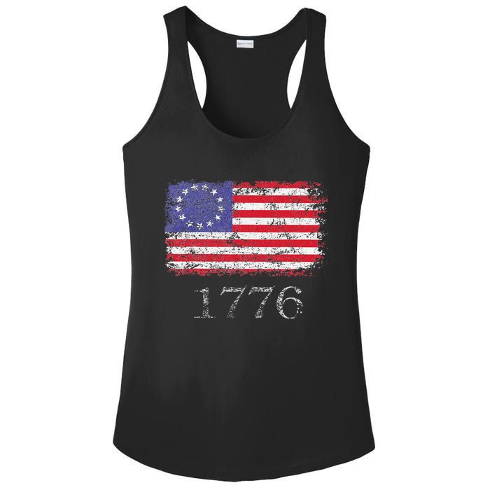 4th Of July American Flag Betsy Ross 1776 Ladies PosiCharge Competitor Racerback Tank