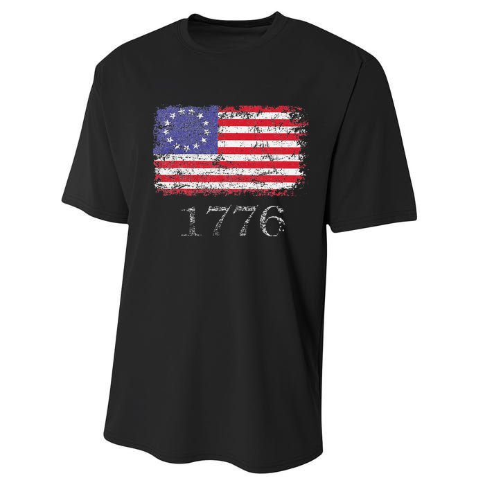 4th Of July American Flag Betsy Ross 1776 Performance Sprint T-Shirt