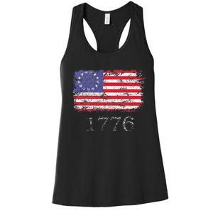 4th Of July American Flag Betsy Ross 1776 Women's Racerback Tank