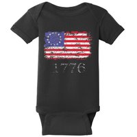 4th Of July American Flag Betsy Ross 1776 Baby Bodysuit