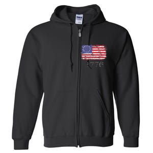 4th Of July American Flag Betsy Ross 1776 Full Zip Hoodie