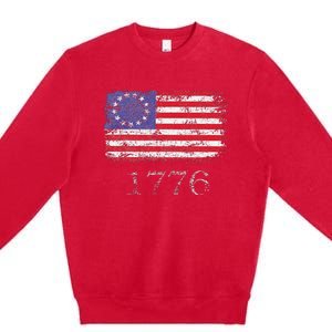 4th Of July American Flag Betsy Ross 1776 Premium Crewneck Sweatshirt