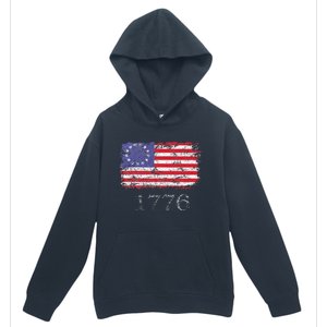 4th Of July American Flag Betsy Ross 1776 Urban Pullover Hoodie