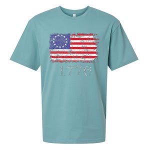 4th Of July American Flag Betsy Ross 1776 Sueded Cloud Jersey T-Shirt