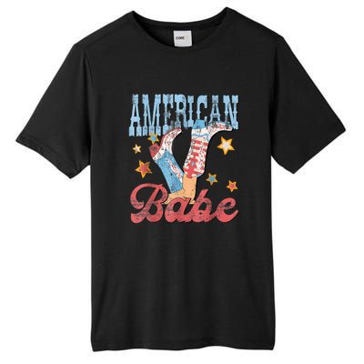 4th Of July Western Cowgirl Boots Retro American Girl Babe Gift Tall Fusion ChromaSoft Performance T-Shirt