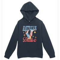 4th Of July Western Cowgirl Boots Retro American Girl Babe Gift Urban Pullover Hoodie