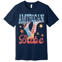 4th Of July Western Cowgirl Boots Retro American Girl Babe Gift Premium T-Shirt