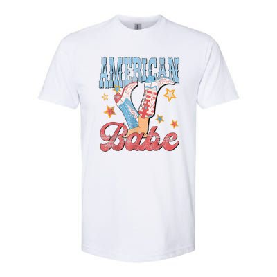 4th Of July Western Cowgirl Boots Retro American Girl Babe Gift Softstyle CVC T-Shirt