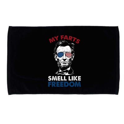 4th Of July My Farts Smell Like Freedom Abraham Lincoln Microfiber Hand Towel