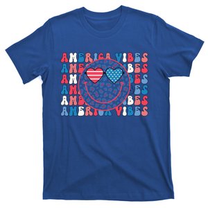 4th Of July All America Vibes Happy Face Funny Gift T-Shirt