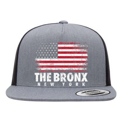 4th of July The Bronx New York NY American Flag USA Flat Bill Trucker Hat