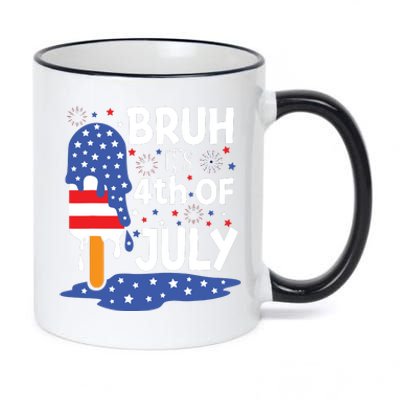 4th Of July Shirts For Bruh Ice Pops Cream 11oz Black Color Changing Mug