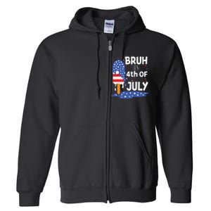 4th Of July Shirts For Bruh Ice Pops Cream Full Zip Hoodie