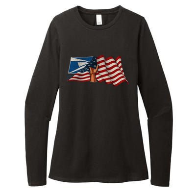 4th of July Independence Day Your Name US Postal Service Womens CVC Long Sleeve Shirt