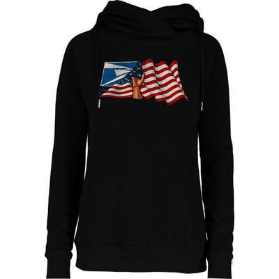 4th of July Independence Day Your Name US Postal Service Womens Funnel Neck Pullover Hood